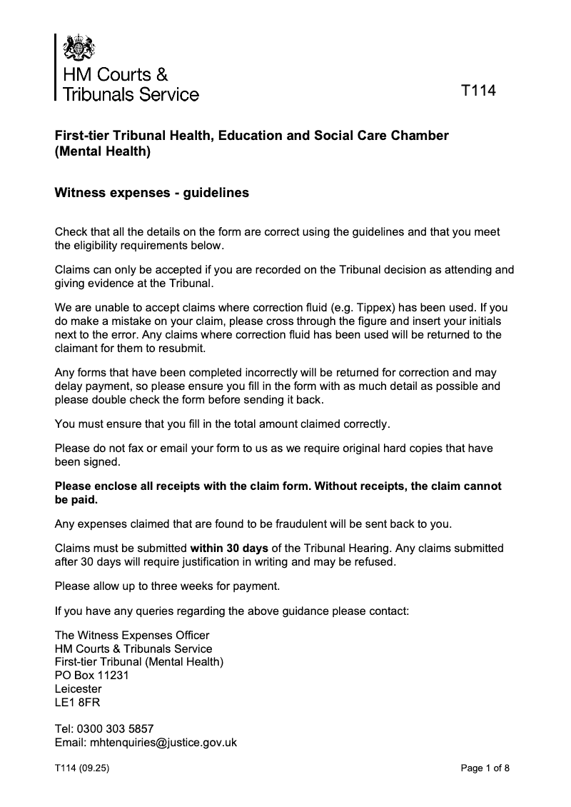 T114 First tier Tribunal Health Education and Social Care Chamber Mental health preview