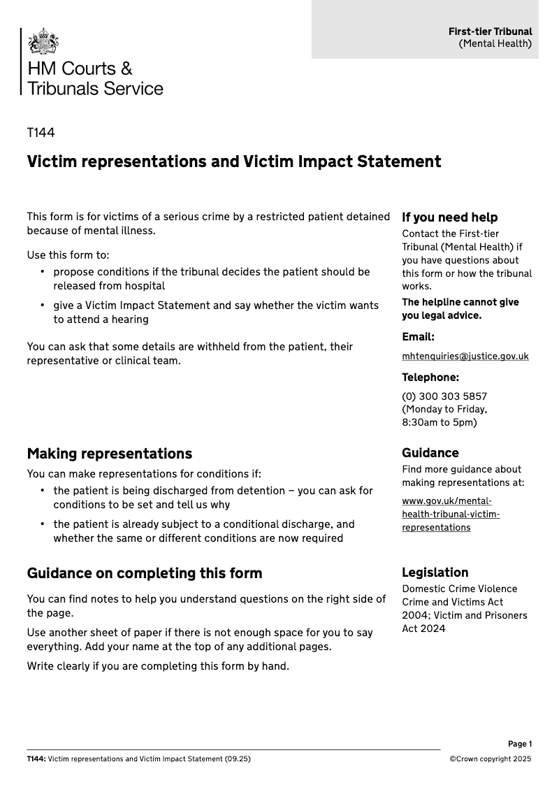 T144 Victim s representations to the Tribunal preview