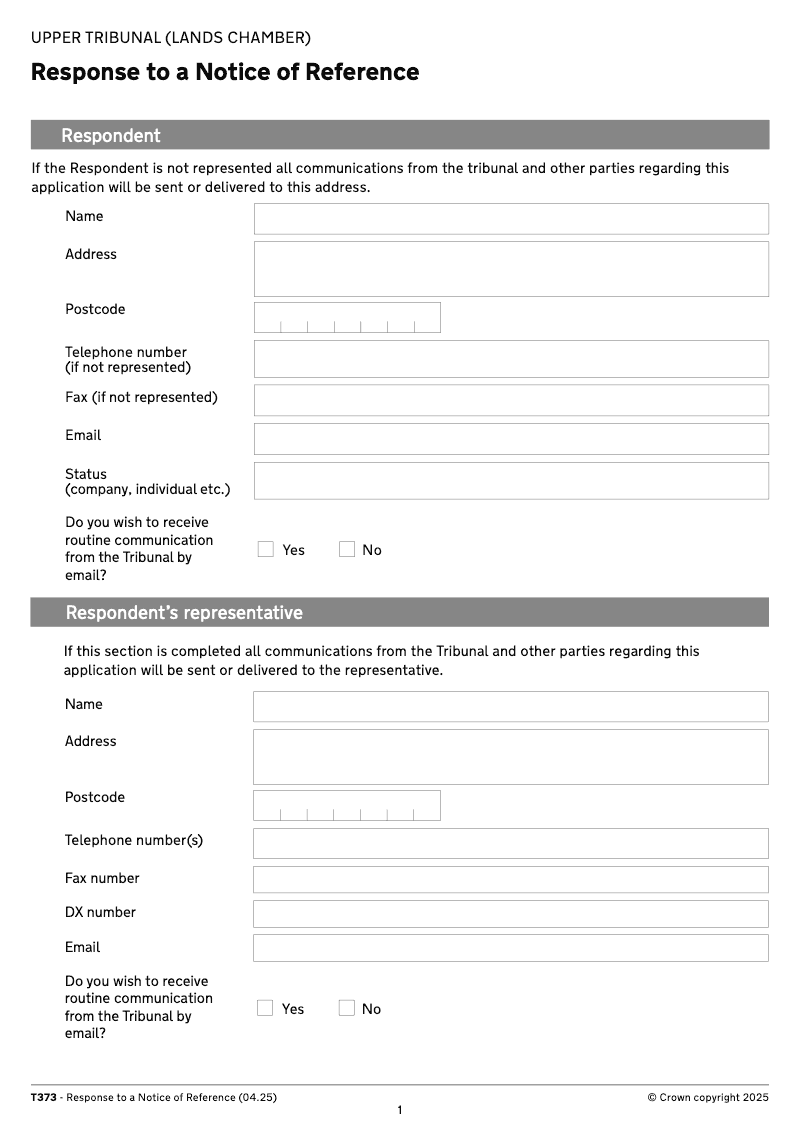 T373 Response to a Notice of Reference electronic signature available preview