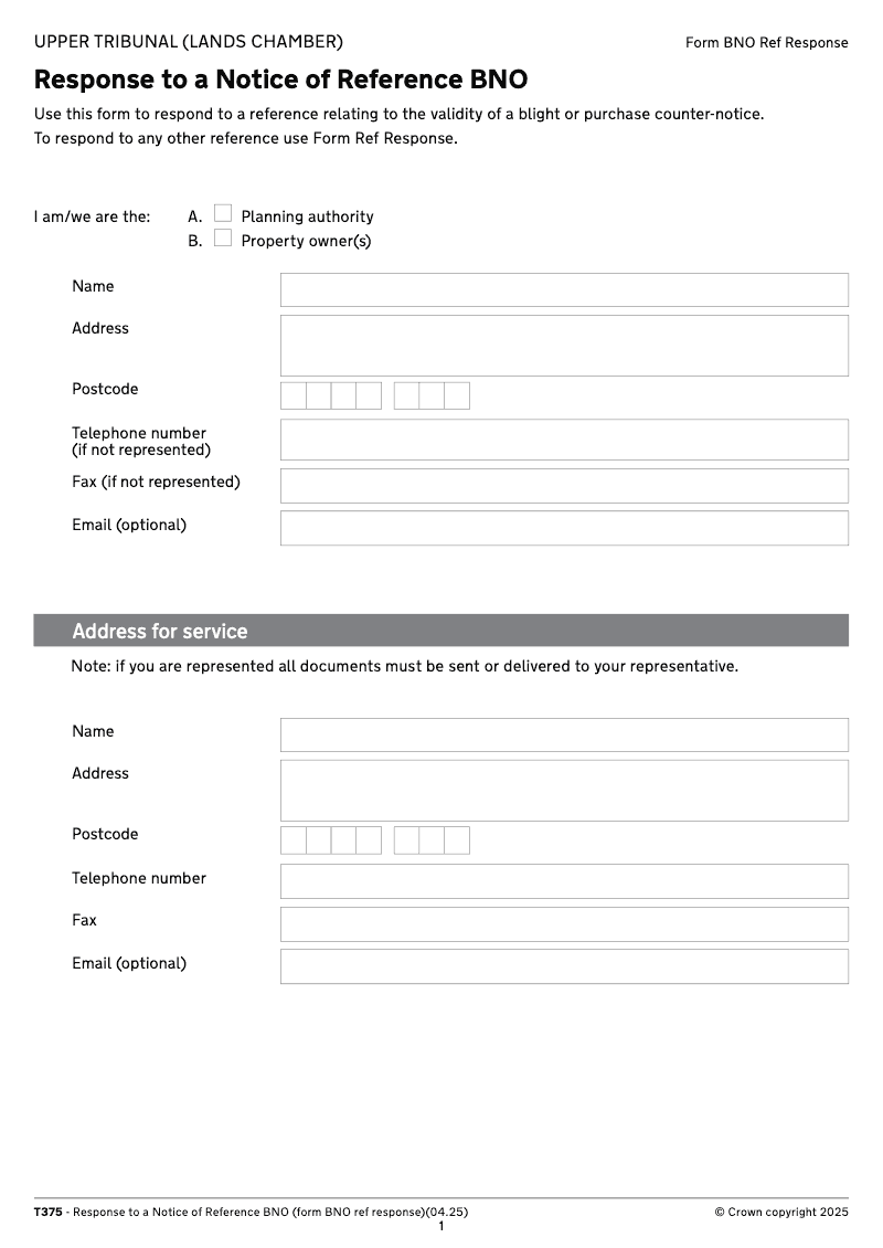 T375 Response to a Notice of Reference BNO electronic signature available preview
