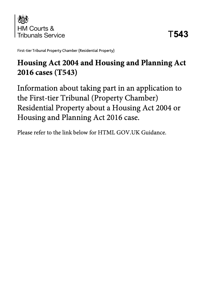 T543 Guidance on Housing Act 2004 Cases First tier Tribunal Property Chamber Residential Property preview
